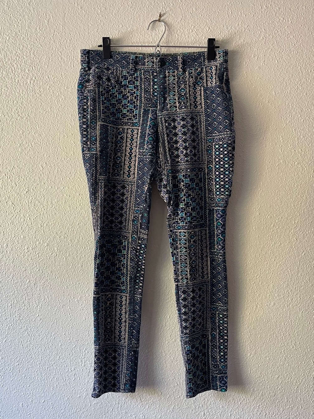 Pilcro and the Letterpress Womens 30 Corduroy Pants Patchwork Print Skinny
